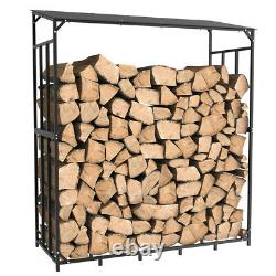 70 Outdoor Metal Log Store Stack Holder Wood Firewood Rack Garden Entreposage Shed