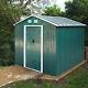 8 X6 Metal Apex Garden Shed With Free Foundation Outdoor Tool Storage Storehouse