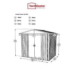 942 Renvoyé Yardmaster Castleton Metal Garden Shed Max Ext Taille 6'8x 7'1