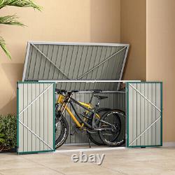 Abri de jardin en acier galvanisé de 7x4 pieds pour ranger les vélos, avec toit pentu en métal pour les outils et la maison