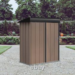 Abri de jardin en métal 6x5FT pour outils de stockage de patio extérieur avec toit pentu au Royaume-Uni