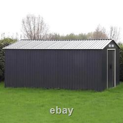 Abri de jardin en métal de 12 x 10ft avec toit en pente et base de fondation gratuite, maison de rangement, Royaume-Uni.
