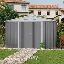 Abri de jardin en métal en acier avec porte verrouillable de 10x10ft 10x12ft