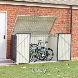 Abri de rangement en acier galvanisé pour vélos, outils de jardinage et autres équipements d'extérieur avec toit en pente - Cabane de rangement.