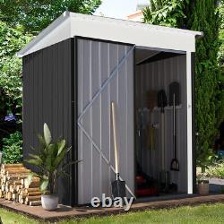 Cabane de jardin verrouillable de 5 pieds x 3 pieds au Royaume-Uni avec 2 étagères, rangement pour outils extérieurs, porte noire