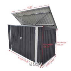 Galvanized Metal Grand Stockage Jardin Shed Bike Unit Outils Bicycle Store Noir