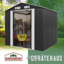 Gardebruk XL Metal Garden Tool Shed 6x4 Entreposage Extérieur Porte Coulissante Anthracite