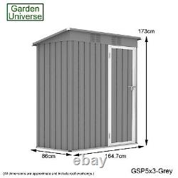 Garden Shed Metal Grey Storage Garden Universe 5' X 3free Base Frame Gsp5x3-grey