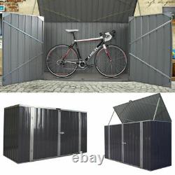 Grand abri de jardin en acier pour outils de jardin et rangement de vélos pouvant contenir 3 vélos