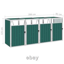 Hangar de rangement pour poubelle à roulettes en métal en acier pour 1/2/3/4 conteneur(s) à déchets et boîte de jardin.