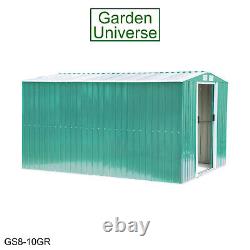 Jardin Métallique Shed By Garden Universe 8' X 10' Stockage Green Inc Base Frame
