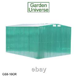 Jardin Métallique Shed By Garden Universe 8' X 10' Stockage Green Inc Base Frame