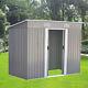 Metal Garden Shed Storage Sheds Tool House Heavy Duty Outdoor Free Foundation