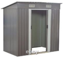 New Metal Garden Shed Storage Sheds Heavy Duty Outdoor Green Grey Base Gratuite