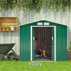 Outsunny Garden Shed Storage Unit Withlocking Door Floor Foundation Vent Green