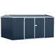 Outsunny Outdoor Garden Storage Shed Steel Tool Storage Box For Backyard Grey