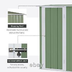 Rangement Extérieur Shed Steel Garden Shed Avec Porte Verrouillable Pour Jardin Léger Vert