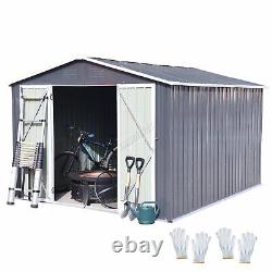 Spare Repair Garden Shed Metal Apex 108ft Stockage Extérieur Free Foundation Grey