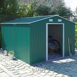 Xlarge 10x8ft Metal Garden Shed House Outdoor Tool Bike Storage Cargo Pent +base